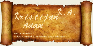 Kristijan Adam vizit kartica